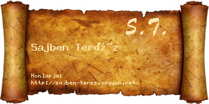Sajben Teréz névjegykártya