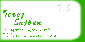 terez sajben business card